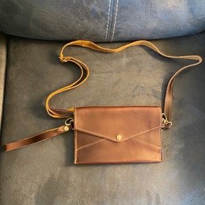 Portland Leather Group PLG - New Cognac Envelope Convertible Crossbody